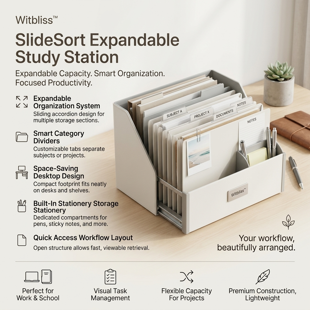 Witbliss™ SlideSort Expandable Study Station
