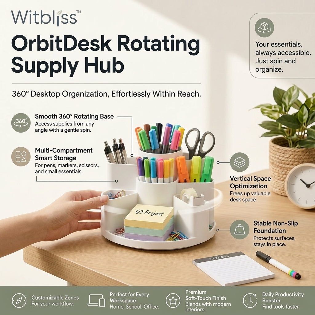 Witbliss™ OrbitDesk Rotating Supply Hub