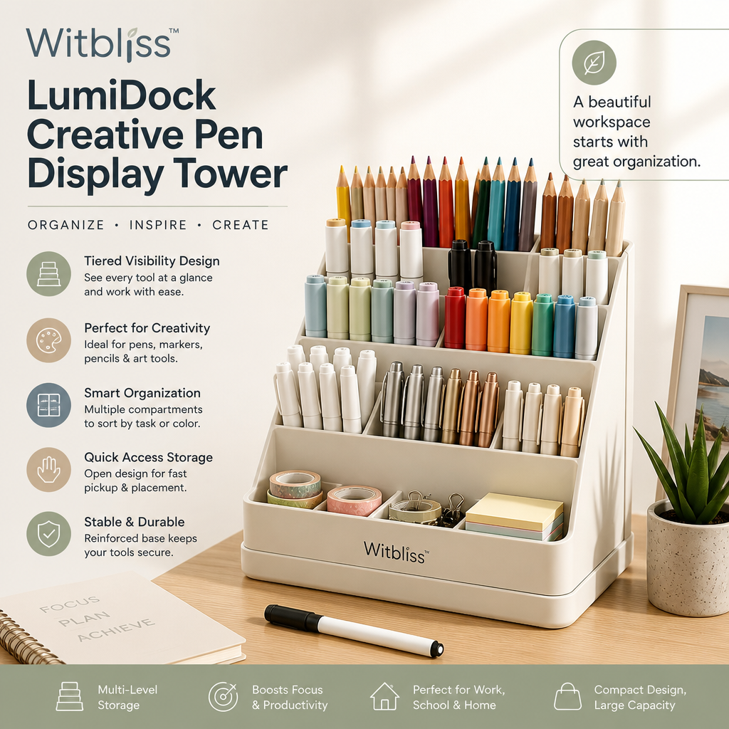 Witbliss™ LumiDock Creative Pen Display Tower