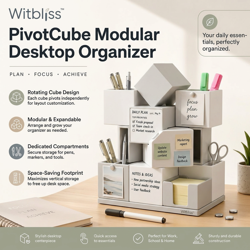 Witbliss™ PivotCube Modular Desktop Organizer